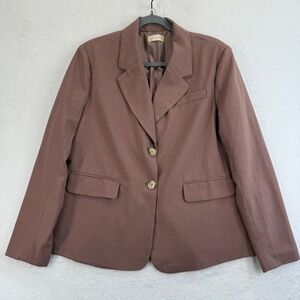 Altard State Womens Blazer Size L Brown 2‎ Button Long Sleeve Career Jacket